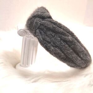 CABLE RIBBED SWEATER KNIT HEADBAND graphite gray